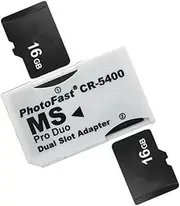 Micro SD/TF to Memory Stick MS Pro Duo Short Rod Adapter Dual Slot Card Converter for PSP