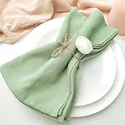 Plobeca Cloth Napkins Rustic Cotton Cloth Napkins Set of 10 Soft Table Napkins 45x45cm Washable Dinner Napkins for Christmas Wedding Party Fall Decor (Green)