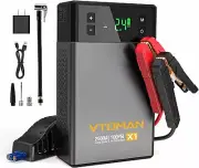 VTOMAN Tire Inflator Pump 12V Portable Car Jump Starter Air Compressor 2 In 1 AU