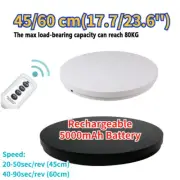 45/60CM Rechargeable Show Holder Electric Turntable 360° Display Stand Max 80KG