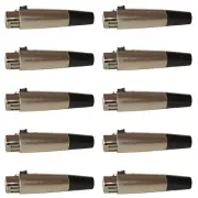 10 Pack 3Pin XLR Female Audio Cable replacement Connector Mic Microphone jack