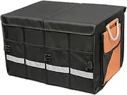 Car Trunk Organizer, Large Capacity Car Trunk Storage Organizer High-Brightness Reflective Strip & Aluminium Alloy Handle(Small)