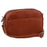 Milleni Women's Nappa Leather Shoulder Crossbody Bag/Clutch 25x20cm Cognac
