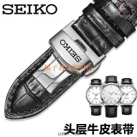 在飛比找Yahoo!奇摩拍賣優惠-【橘子君の數碼館】推薦精工表帶 真皮 seiko5號領航鱷魚