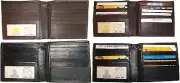 Lot of 4 Men's wallet Genuine Leather Hipster bifold Black brown billfold wallet