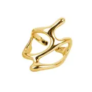 Gold Silver Color Retro Irregular Branch Adjustable Personality Rings