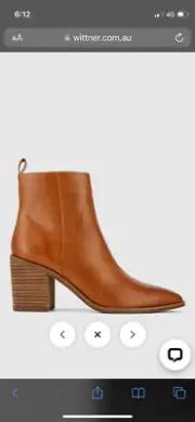 NEW Wittner Chelsea Leather Ankle Boots Cognac 39