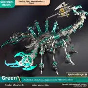 AU green mechanical assembly model Scorpion King 3D stainless steel toy gift 7#
