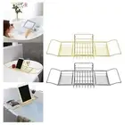Chrome Stainless Steel Caddy Tray, Polished Bathtub Caddy for Shower & Bath,
