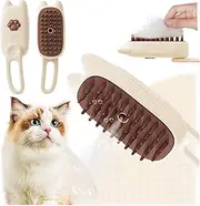 Steamy Cat Brush Cat Steam Brush 3 in 1 Cat Steam Brush for Massage Detangling and Hair Removal Cat Grooming Brush For cats and dogs (milky)