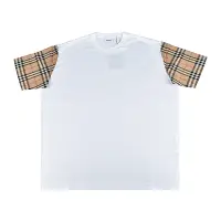 在飛比找Yahoo奇摩購物中心優惠-BURBERRY VINTAGE 格紋拼接設計純棉寬鬆短袖T