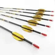 12pcs Carbon Arrows Spine 350-1000 Recurve Bow 1.8inch Spin Vanes 80gr Points