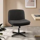 Criss Cross Chair with Padded Seat and Mid Back Armless Office Chair Charcoal