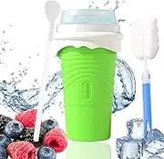 Naturezhen Slushy Cup 500ml, Premium Durable Slushie Maker Cup with Cup Brush Straw Spoon and lid, Portable Quick Frozen Smoothies Squeeze Cooling Cup for Milk Drinks and Juices DIY