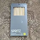SPRITZ Reusable Bamboo Straws 10 Pack w/Straw Cleaner Renewable Resource LQQK!