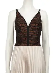 Brown Animal Print Jacquard Top