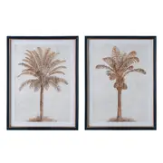 [Florabelle Living] Luxe Golden Palms In Navy Frame With Gold Set 2