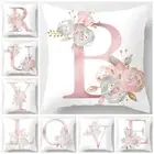Pink Letter Cushion Pillowcase Decorative Sofa Polyester Cushion Cover