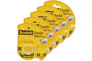 5 Pack Scotch 136 Permanent Double Sided Tape 12.7mmx6.3m Dispenser