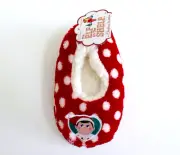 The Elf On The Shelf Fuzzy Slipper Socks Size 4T-5T Red/White