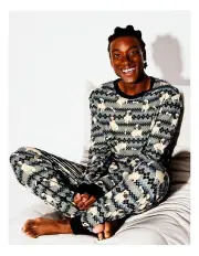[Kenji] Pug & Bone Cosy Knit PJ Set in Blue