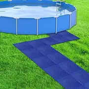 CIEOVO 18 Piece Pool Drainage Mat, Above Ground Pool Walkways Non-Slip Interlocking Cushion Floor Mat Pathways for Summer Pool Spas Shower Rooms Shower