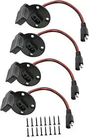 GANAZONO 4Sets Connect Panel Mount Power Cables with Cap for Solar Generator Battery Charger Compatible with Rvs Motorcycles and Lawn Equipment Durable