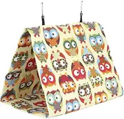 Canvas Bird Hammock Owl Hanging Bed for Parrots Easy to Clean with Hook Pet Supplies (l赤)
