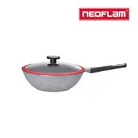 在飛比找PChome24h購物優惠-NEOFLAM POTE樸石系列30CM炒鍋+玻璃蓋(IH爐