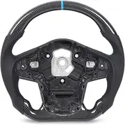 Steering Wheel, Carbon Fiber Wheel Compatible with GR Supra A90 J29 2020 to 2024, Perforated Leather Steering Replacement with Blue Stitching
