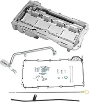 INFINAUTO No.19212593 Engine Oil Pan Oil Pan Sump Transmission Oil Pan for Chevrolet Camaro 1967-1987 Aluminum Silver Tone