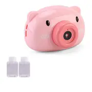 Kids Cartoon Piggy Bear Camera Shaped Automatic Bubble Maker Blower Machine Toy Kaesi