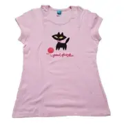 Vintage Paul Frank Womens Tshirt, Mika the Cat, Pink, Medium