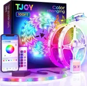 100ft Led Lights for Bedroom, Music Sync RGB LED Strip Lights, Bluetooth Led ...