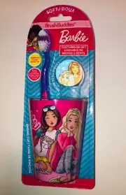 Brush Buddies Barbie Toothbrush Set, Including soft Toothbrush, Cup and Cap