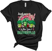 [Generic] Just A Girl Who Loves Broccolis, Joyful Lovely Leopard Rainbow Broccoli, Vegan Lover Unisex T-Shirt