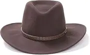 [Stetson] Black Hawk Wool Felt Western Hat Crushable Gambler Crown