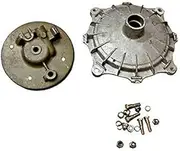 AEspares LAMBRETTA GP FRONT HUB DRUM & BACK PLATE WITH FIXING GENUINE SIL PART. BRAND