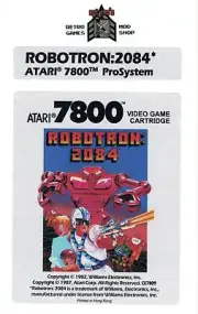 Atari 7800 Replacement Label - Robotron: 2084 [Custom Color]