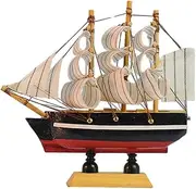 Hohopeti Unique Sailboat Model Adornment 10cm Wooden Ornament for Graduation Birthday Random