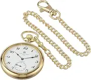 [CHARLES-HUBERT PARIS] Charles-Hubert, Paris Gold-Plated Open Face Mechanical Pocket Watch, Gold, Mechanical