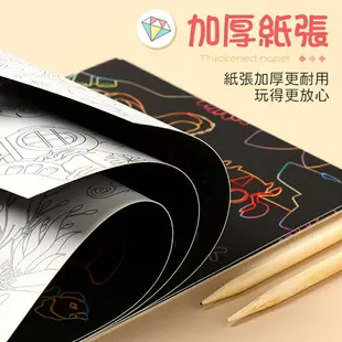 【雙面創作！一套九張】 卡通刮刮畫 刮畫 繪畫 DIY 刮刮畫 創意刮畫 圖案刮畫 刮畫用品 著色本 塗鴉 彩色刮畫 上