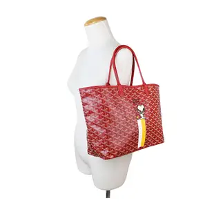 GOYARD SNOOPY防水帆布LOGO購物包-小/紅(白/黃)/平行輸入