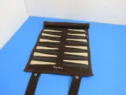 Travel Backgammon Board Game Set Roll-Up Pouch Portable Suede