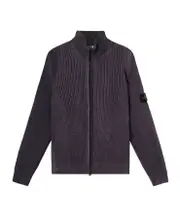 Zip-up jumper with two-tone spray and fishermans rib L,M amaranth