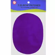Two Faux-Suede Iron-On Elbow Patches 4.5 x 5.5 in - Purple