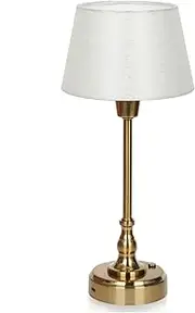 Cordless Rechargeable Table Lamp, Portable Small Battery Operated Lamp, Brightness Touch Dimmable Night Light Bedside Lamps for Bedroom, Living Room, Dining, Restaurant, Outdoor Patio, Fabric Shade