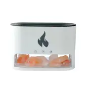 White Himalayan Salt Flame Aroma Diffuser - 250ml Ultrasonic Humidifier with 7-Color LED Light for Relaxation and Decor
