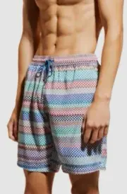$175 Paul Smith Men's Blue Check Swim Trunks Shorts Size Medium