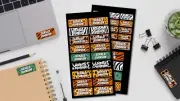 Natural Patterns Personalised Name Label for Kids, dishwashable, microwaveable